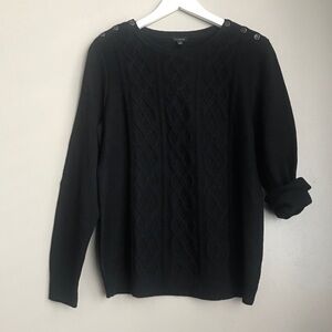 [Talbots] Black Cable Knit Sweater